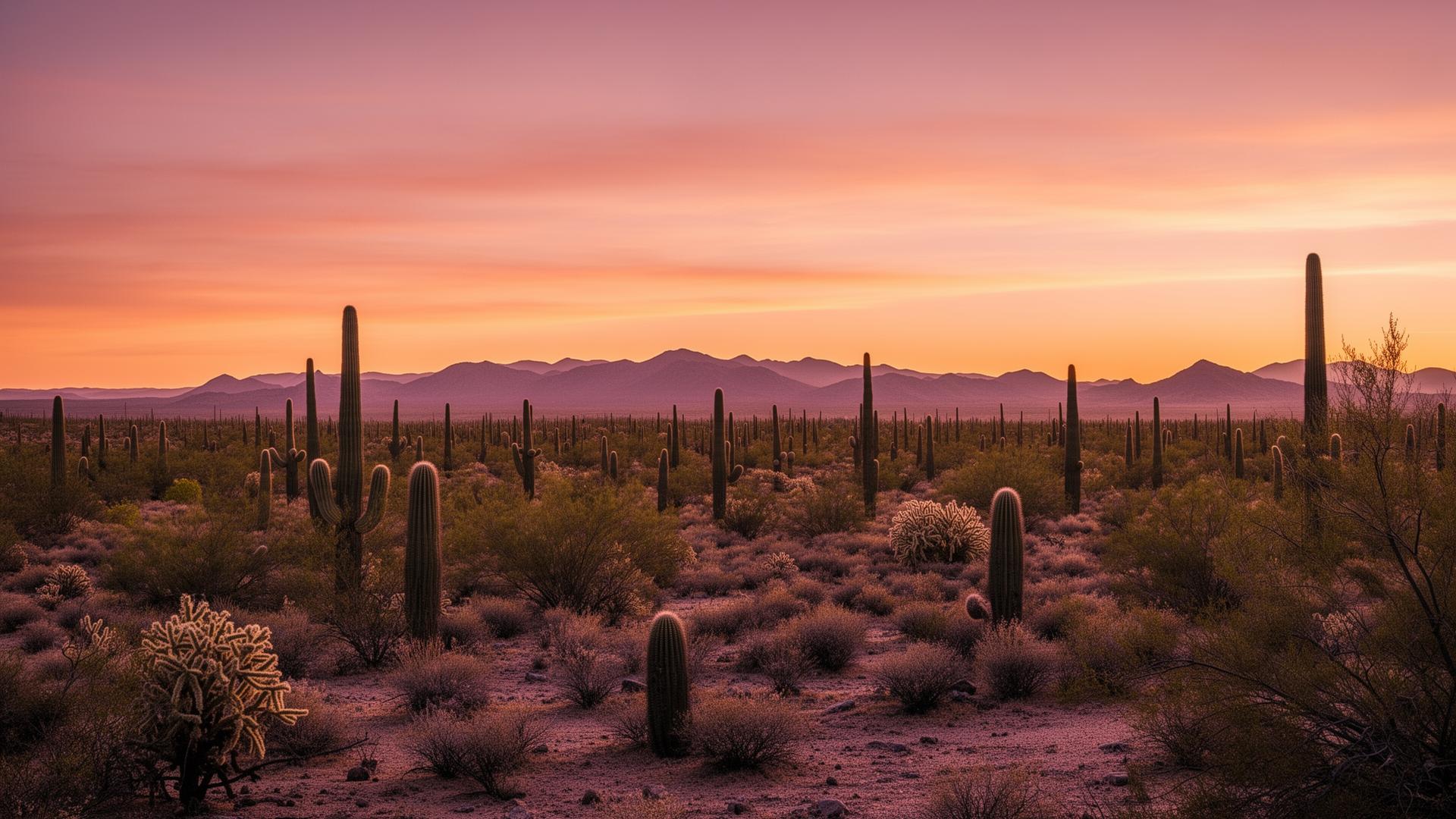 Sonoran desert near Wickenburg at golden hour